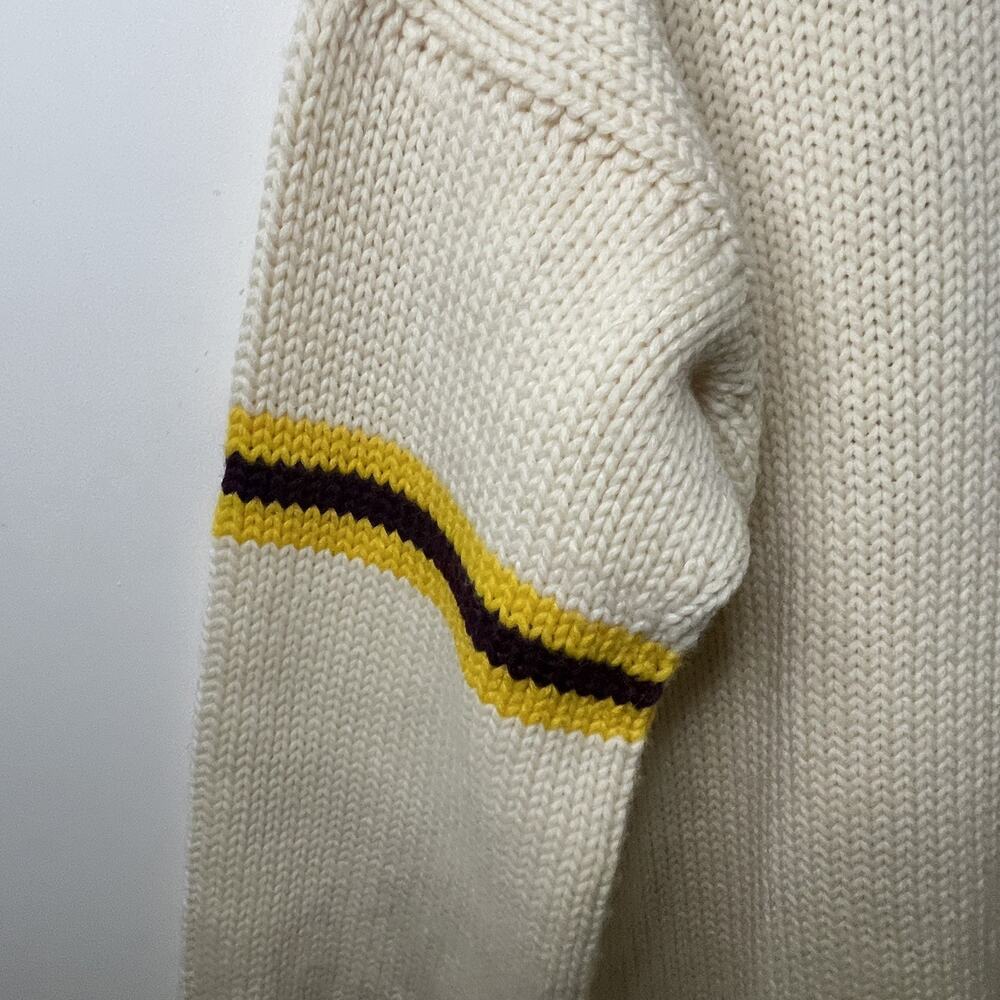 VTG 60s Letterman Cream Cardigan Varsity Letter Sweater Track Running Champs 42 - Picture 11 of 16